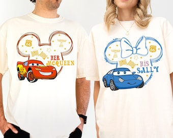 McQueen & Sally Love Shirt, His Sally and Her McQueen Couple T-shirt, Disney Valentine Sweatshirt, Disneyland Honeymoon Vacation Hoodie