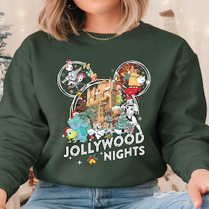 Disney Jollywood Nights Christmas Sweatshirt, Christmas Hollywood Studios T-shirt, Jollywood Christmas Party Hoodie, Disney Christmas Gift