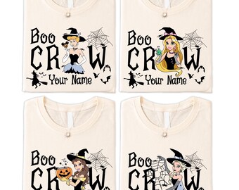Custom Princess Halloween Shirt, Boo Crew Disney Girls Trip T-shirt, Disney Queen Halloween Gift, Princess Witches Tee, Women Witch Tee