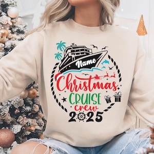 Christmas Cruise Crew Sweatshirt, Custom Christmas Cruise Squad 2025 Shirt, Christmas Cruising T-shirt, Christmas Cruise Family Matching Tee