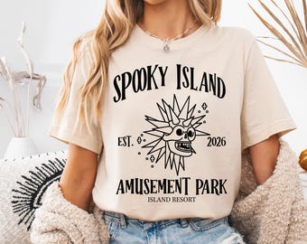 Spooky Island Shirt, Retro Cartoon Halloween Movie T-shirt, Spooky Island Disco Skull Sweater, Retro Halloween Gift Tee, 90s Nostalgia Tees