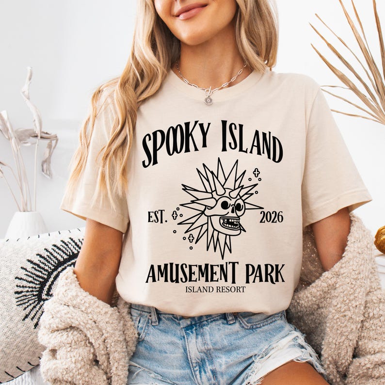 Spooky Island Shirt, Retro Cartoon Halloween Movie T-shirt, Spooky Island Disco Skull Sweater, Retro Halloween Gift Tee, 90s Nostalgia Tees