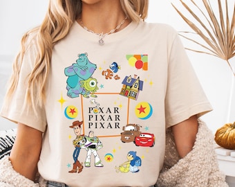 Disney Pixar Fest Shirt, Pixar Characters Group T-shirt, Mater Cars Sweatshirt, İnside Out Shirt, Toy Story Hoodie, Disneyworld Monsters Tee