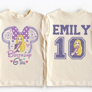 Princess Rapunzel Birthday Girl Shirt, Custom Birthday Girl T-shirt, Disney Princess Rapunzel Birthday Party Gift, Family Matching Bday Tee