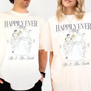 Disney Wedding Couple Shirt, Custom Disney Happily Ever After Princess T-shirt, Princess Bachelorette Sweatshirt, Wedding Disney Trip Hoodie