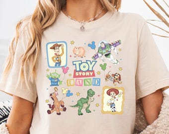 Chemise Disney Toy Story Land, chemise Pixar Woody Jessie Buzz l'Éclair, sweat Toy Story avec ballons Mickey, t-shirt voyage en famille Disneyland