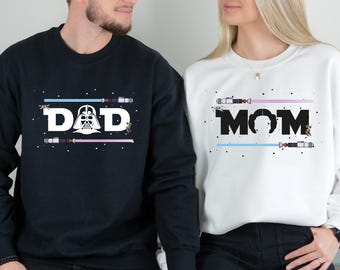 Star Wars mamma och pappa-tröja, Darth Vader prinsessan Leia-tröja, Galaxy's Edge-partröja, Disneyland Jedi-familjematchnings-tröja