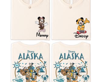 Maglietta Disney Alaska Cruise Line 2026, maglietta personalizzata Mickey & Friends Alaska Cruise, maglietta Mickey Wonder Cruise Trip, maglietta coordinata per crociera in famiglia