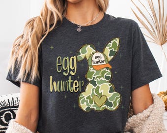Egg Hunter Camo Shirt, Easter Egg Hunter Shirt, Easter Bunny Shirt, Camo Easter Bunny Shirt, Happy Easter Shirt, Easter Egg Hunting Shirt