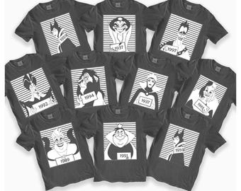 Maglietta Disney Villains, maglietta con i personaggi dei Villains, felpa con cappuccio Malefica Ursula Regina Cattiva Ade, maglietta coordinata Disney per la famiglia, viaggio a Disneyland