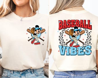 Mickey Baseball Vibes Shirt, Disney Baseball Game Day T-shirt, Baseball Lover Sweatshirt, Disney Matching Tee, Disneyland Family Trip Tees