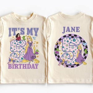 Princess Rapunzel Birthday Girl Shirt, Custom Birthday Girl T-shirt, Disney Princess Rapunzel Birthday Party Gift, Family Matching Bday Tee