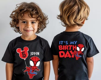 Spider Man Birthday Shirt, Superhero Birthday Boy T-Shirt, Spiderman Family Sweatshirt, Spider Birthday Party, Custom Toddler Birthday Tee