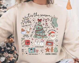 Tis The Season Mexican Christmas Sweatshirt, Mexican Christmas Food Shirt, Merry Christmas Hoodie, Xmas Pan Dulce T-shirt, Xmas Tamale Tee