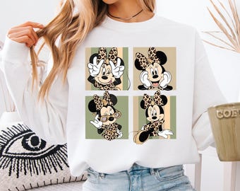 Leopard Minnie Sweatshirt, Disney Safari Hoodie, Animal Kingdom Shirt, Disney Girls Trip Shirt, Magic Kingdom Shirt, Disneyland Vacation Tee