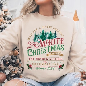 White Christmas Shirt, Tee Columbia Inn Pine Tree Vermont Christmas Hoodie, Christmas Movie Sweater, White Christmas Family Matching Tee