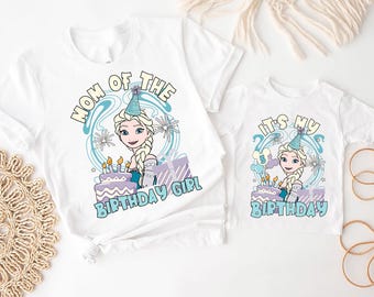 Disney Frozen Elsa Geburtstagsfamilie Passende Shirts, Benutzerdefinierte Prinzessin Elsa Tee, Prinzessin Elsa Geburtstagskind-Party-T-Shirt, Disneyland Bday Ausflug