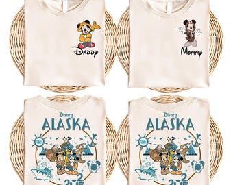 Disney Alaska Cruise Line 2025 Tee, Custom Mickey & Friends Alaska Cruise Shirt, Mickey Wonder Cruise Trip Shirt, Family Cruise Matching Tee