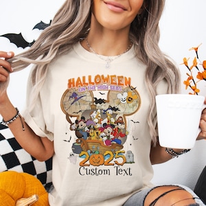 Custom Mickey And Friends Halloween Shirt, Disney Cruise on the High Seas T-shirt, Disney Halloween Cruise Tee, Family Cruise Trip Gift Tee