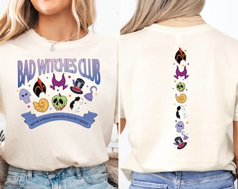 Disney Bad Witches Club Shirt, Böse Königin Maleficent Ursula T-Shirt, Vintage Schurken Gruppe Sweatshirt, Schurken Familie Passendes T-Shirt