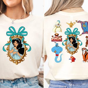 Chemise princesse jasmin, chemise princesse à nœud Disney Coquette, sweat-shirt voyage princesse fille, chemise vacances Disneyland, chemise Magic Kingdom