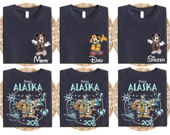 Disney Alaska Cruise Line 2026-sweater, aangepaste Mickey & Friends Alaska Cruise-hoodie, Disney Mickey Wonder Cruise-trui familievakantie