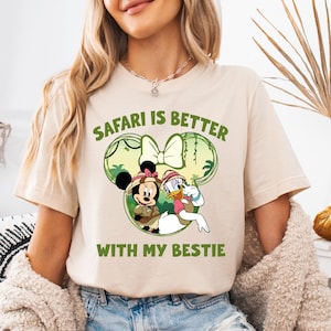 Koszulka Disney Safari Minnie i Daisy, koszulka Animal Kingdom, bluza Safari jest lepsza z moim najlepszym przyjacielem, bluza z kapturem Disneyland Matching Family