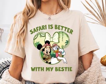 Disney Safari Minnie and Daisy Shirt, Animal Kingdom T-shirt, Safari is Better With My Bestie Sweatshirt, Disneyland Matching Family Hoodie