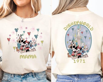 Benutzerdefinierte Disney World Micky & Freunde Shirt, Micky und Freunde mit Ballon Shirt, Disney Schloss EST 1971 T-Shirt, Disneyland Familien Urlaub T-Shirt