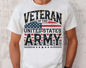 Amerikansk flagga veteranskjorta, patriotisk USA-armé-T-shirt, Veterans Day-tröja, gåva för arméns make, veteran från USA:s armé-T-shirt