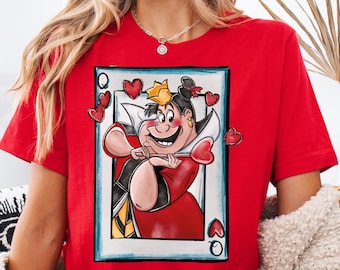 Disney Alice i Underlandet Hjärter Drottning T-shirt, Av med huvudet T-shirt, Disney flickreshoodie, Disneyland familjematchningspresent