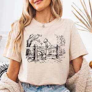 Maglietta con schizzi di Winnie the Pooh, maglietta Disney Winnie the Pooh e Christopher Robin, felpa vintage con l&#39;orsetto Pooh, maglietta Disney Family Vacation