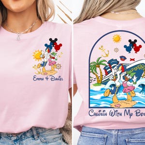Disney Cruisin With My Bestie Shirt, Custom Minnie & Daisy Besties T-Shirt, Pooh And Piglet Summer Tee, Disneyland Stitch Angel Couple Trip