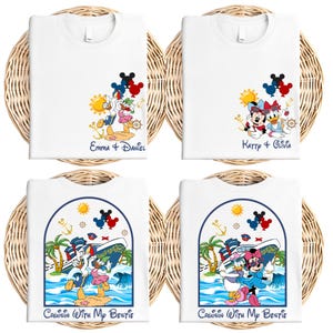Disney Cruisin With My Bestie Shirt, Custom Minnie & Daisy Besties T-Shirt, Pooh And Piglet Summer Tee, Disneyland Stitch Angel Couple Trip