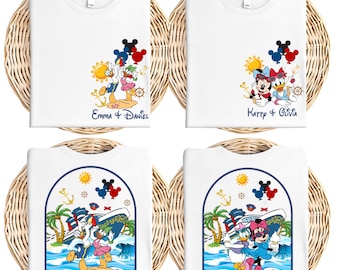 Maglietta Disney Cruisin With My Bestie, maglietta personalizzata Minnie & Daisy Besties, maglietta estiva Winnie the Pooh e Pimpi, viaggio di coppia a Disneyland con Stitch e l'angelo