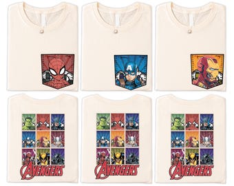 Disney Avengers Shirt, Superhero Squad T-shirt, Disneyland Family Matching Sweatshirt, Captain America Hoodie, Spiderman Tee, Iron-Man Shirt