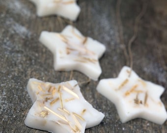 White Star Ornaments -  Christmas Tree Ornaments - White Christmas Ornaments -  White Christmas Decorations