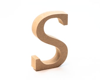 MDF wooden letter, Standing letter S