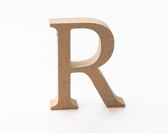 Standing letter R, MDF wooden letter