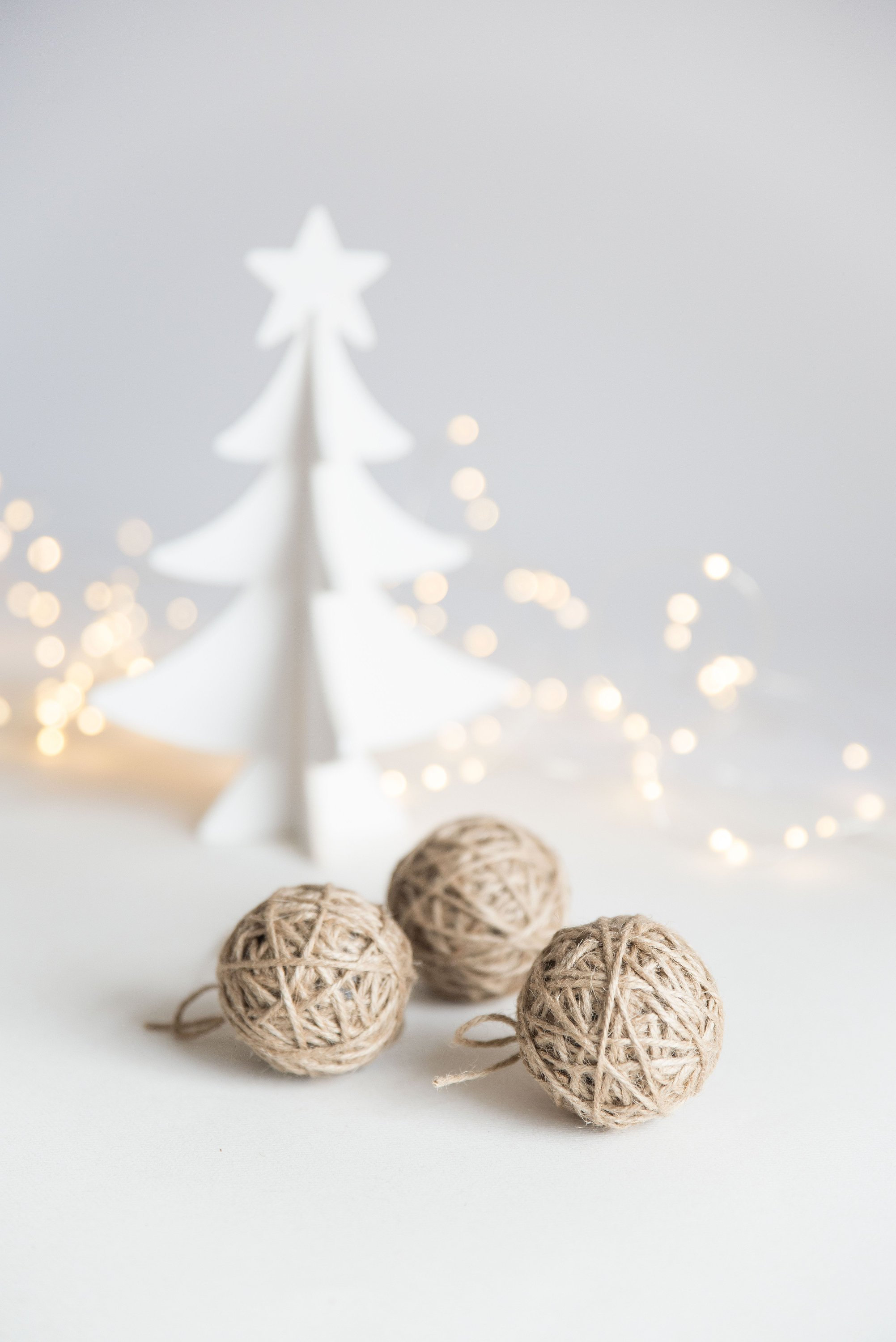 Ornements Rustiques de Vacances - Ensemble d'ornement Jute Boules Ficelle Jute