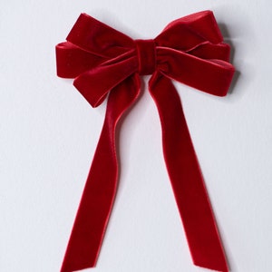 Christmas bow decoration, Christmas tree decorations,Mini wreath velvet bow image 3