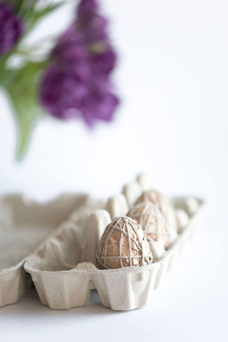 Rustic eggs, Easter tree ornaments, Rustic Easter decoration, Easter basket filler image 1