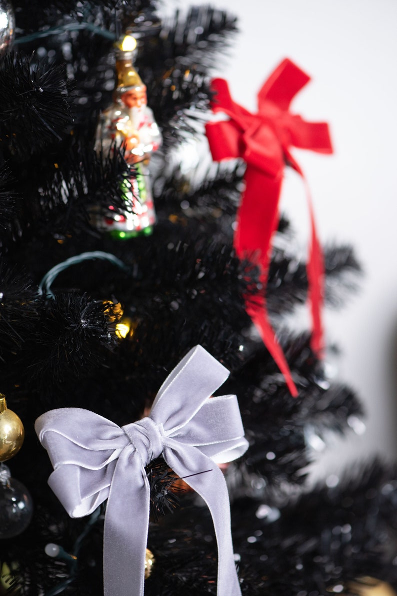 Christmas bow decoration, Christmas tree decorations,Mini wreath velvet bow image 2
