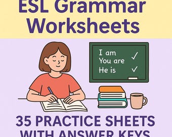 ESL-grammatikarbetsblad, 35 engelska övningsblad (PDF)