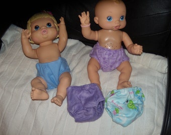 Baby alive doll diapers set of fits 12-14" dolls handmade washable