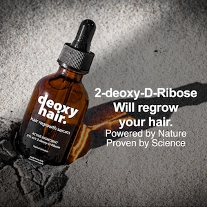 Deoxy Hair Regrowth Serum with active ingredient 5% w/v 2-deoxy-D-ribose (2dDr)
