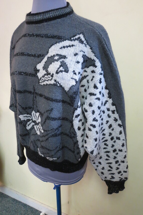 Vintage  ICE Sweater, 1990s  Leopard Made in Ital… - image 3