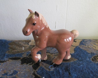 Vintage early Hagen Renaker Helen Perrin Farnlund Chestnut Draft Horse  Ceramic horse
