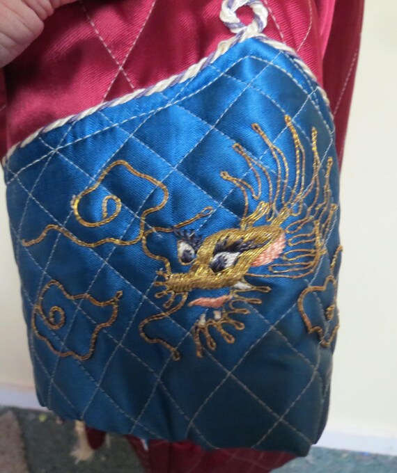 Vintage Japanese Asian Smoking Jacket 1940's Embr… - image 7