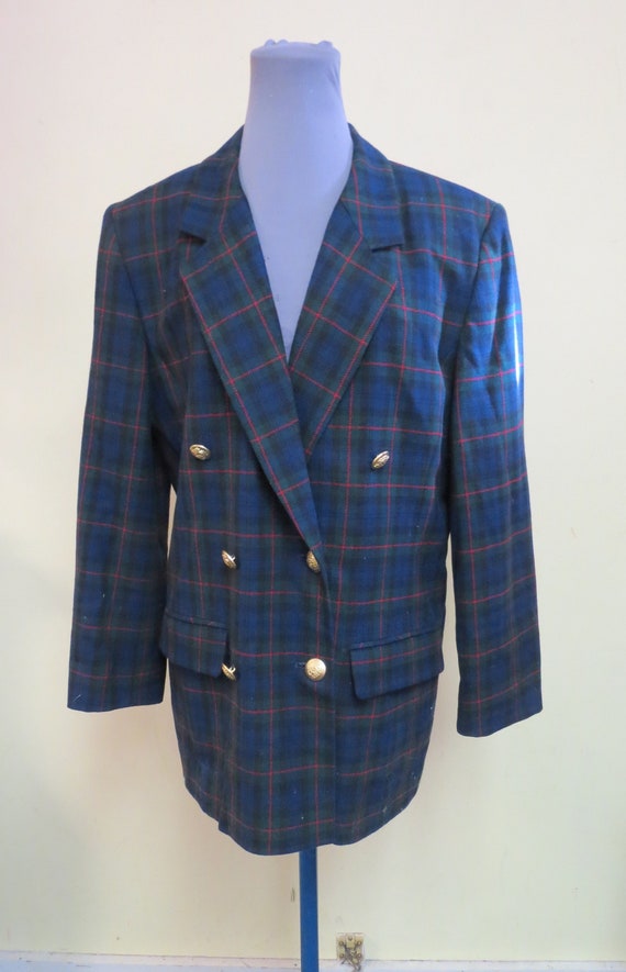 Vintage 80's Blazer, Pendleton plaid blazer, Jacke